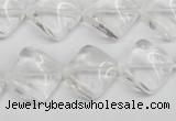 CTW49 15.5 inches 15*15mm twisted diamond white crystal beads
