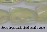 CTW502 15.5 inches 20*30mm faceted & twisted synthetic quartz beads