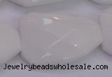 CTW515 15.5 inches 30*40mm faceted & twisted white porcelain beads