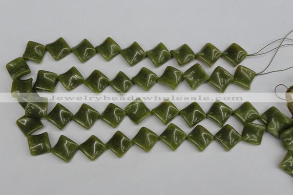 CTW53 15.5 inches 15*15mm twisted diamond jade gemstone beads