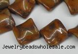CTW55 15.5 inches 15*15mm twisted diamond jasper gemstone beads