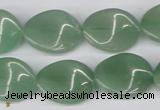 CTW72 15.5 inches 15*20mm twisted oval green aventurine beads