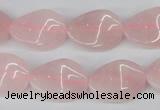 CTW80 15.5 inches 15*20mm twisted oval rose quartz beads