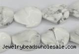 CTW82 15.5 inches 15*20mm twisted oval white howlite turquoise beads