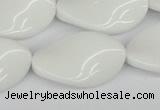 CTW99 15.5 inches 18*30mm twisted oval white agate gemstone beads