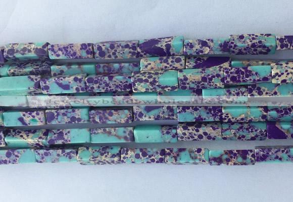CUBS09 15 inches 4*13mm cuboid synthetic sea sediment jasper beads