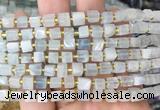 CUBS53 15 inches 6 - 7mm cube aquamarine gemstone beads wholesale