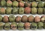 CUG205 15 inches 4mm round matte unakite beads