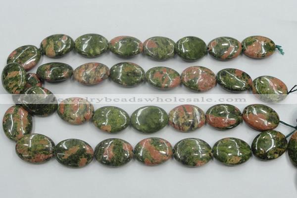 CUG62 16 inches 18*25mm oval natural unakite gemstone beads wholesale