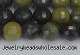 CUJ102 15.5 inches 8mm faceted round African green autumn jasper beads