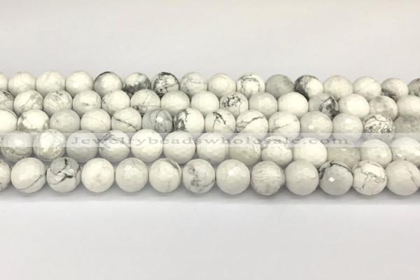 CWB266 15 inches 8mm faceted round howlite turquoise beads