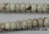 CWB322 15.5 inches 6*10mm rondelle howlite turquoise beads wholesale