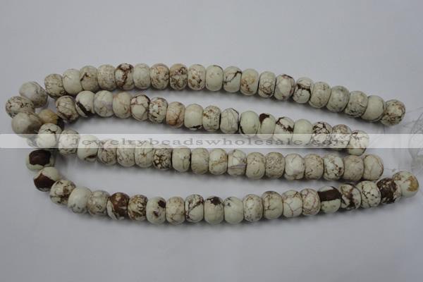 CWB323 15.5 inches 10*14mm rondelle howlite turquoise beads wholesale