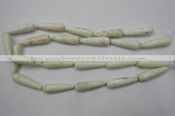 CWB332 15.5 inches 10*35mm teardrop howlite turquoise beads
