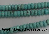 CWB440 15.5 inches 4*6mm faceted rondelle howlite turquoise beads