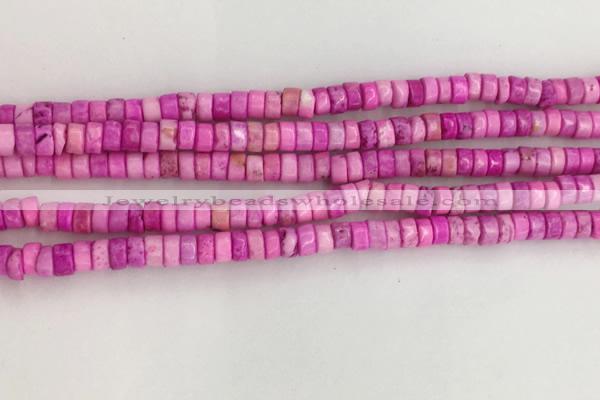 CWB821 15.5 inches 2*4mm tyre howlite turquoise beads wholesale
