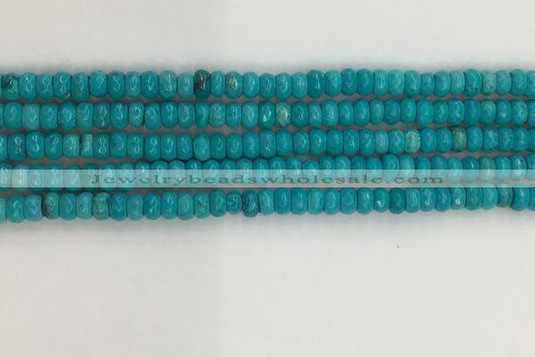 CWB901 15.5 inches 2*4mm faceted rondelle howlite turquoise beads