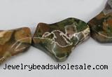 CWG08 15.5 inches 25*33mm wavy freeform rhyolite gemstone beads