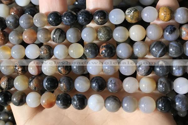 CWJ570 15.5 inches 8mm round Arizona petrified wood jasper beads
