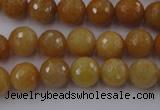 CYJ324 15.5 inches 10mm faceted round yellow jade beads wholesale