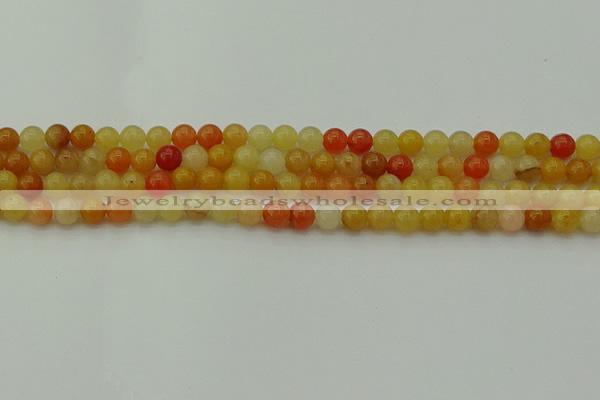 CYJ620 15.5 inches 4mm round yellow jade beads wholesale