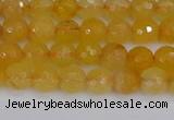 CYJ638 15.5 inches 4mm faceted round yellow jade beads wholesale