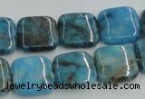 CYQ59 15.5 inches 16*16mm square dyed pyrite quartz beads wholesale