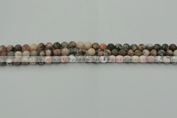 CZJ550 15.5 inches 4mm round pink zebra jasper beads wholesale