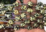 FGBS109 15 inches 10mm carved skull dalmatian jasper beads wholesale