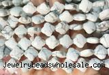 FGBS253 15 inches 13mm faceted 4 leaf clover white howlite beads wholesale