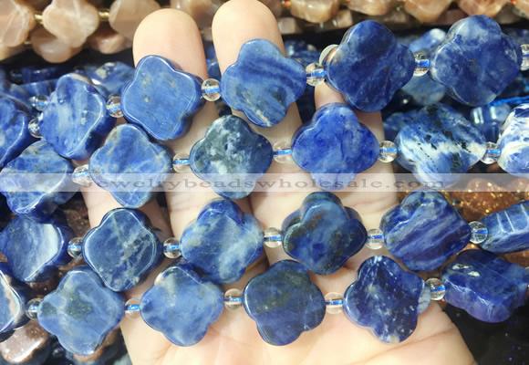 FGBS270 15 inches 18mm four leaf clover sodalite beads wholesale