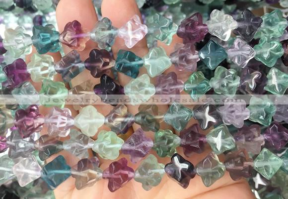 FGBS292 15 inches 8*8mm carved cube fluorite gemstone beads