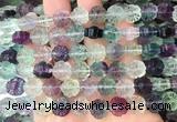 FGBS294 15 inches 10mm carved flower fluorite gemstone beads