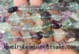 FGBS297 15 inches 12mm carved flower fluorite gemstone beads
