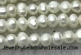 FWP03 14.5 inches 1.8mm - 2mm potato white freshwater pearl strands