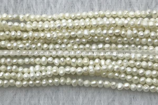 FWP05 14.5 inches 2mm - 2.5mm potato white freshwater pearl strands