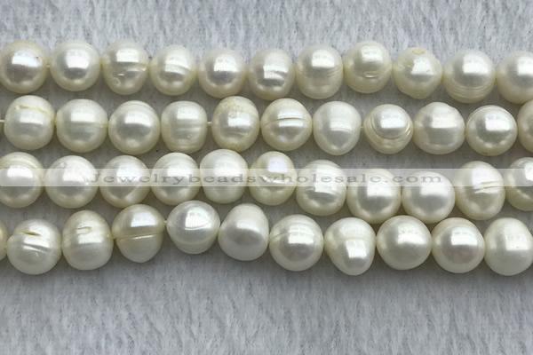 FWP112 15 inches 10mm - 11mm potato white freshwater pearl strands