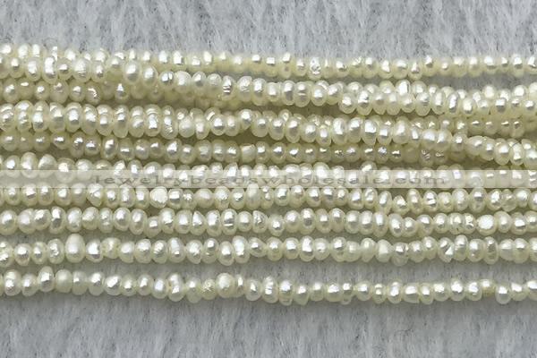 FWP14 14.5 inches 1.8mm potato white freshwater pearl strands