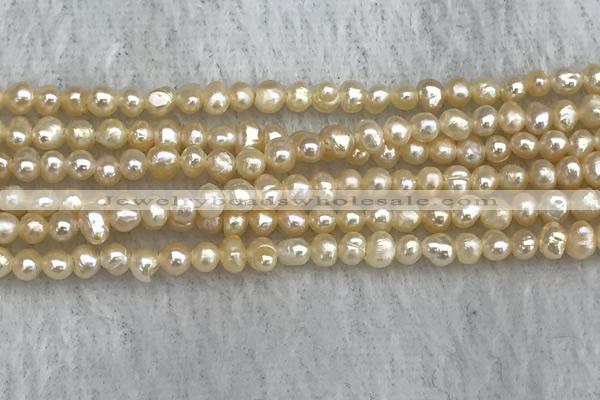 FWP15 14.5 inches 3mm - 3.5mm potato pink freshwater pearl strands