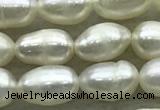 FWP172 14.5 inches 5mm - 6mm rice white freshwater pearl strands