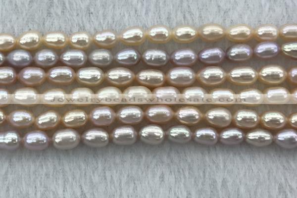 FWP175 14.5 inches 5mm - 6mm rice purple & pink freshwater pearl strands