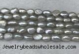 FWP281 15 inches 7mm - 8mm baroque grey freshwater pearl strands