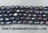 FWP282 15 inches 7mm - 8mm baroque black freshwater pearl strands