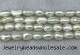 FWP285 15 inches 9mm - 10mm baroque white freshwater pearl strands