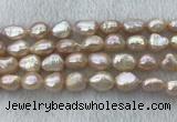 FWP291 15 inches 10mm - 11mm baroque purple freshwater pearl strands