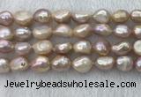 FWP306 15 inches 11mm - 12mm baroque purple freshwater pearl strands