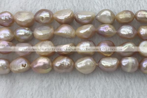 FWP306 15 inches 11mm - 12mm baroque purple freshwater pearl strands