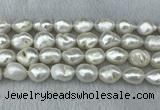 FWP312 15 inches 12mm - 13mm baroque white freshwater pearl strands