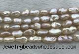 FWP355 8mm - 9mm baroque light purple freshwater pearl strands