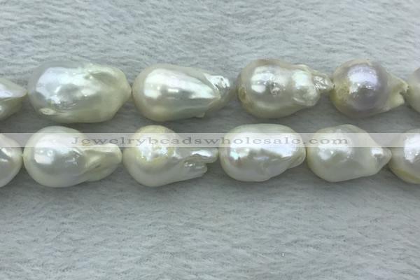 FWP366 15 inches 16mm - 18mm baroque freshwater nucleated pearl beads